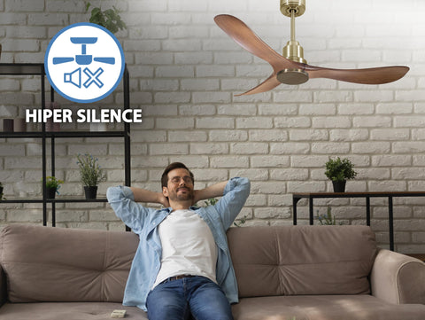 Ventilador de techo Reversible Termostato Wifi Motor DC Techos Inclinados Mando a Distancia Hypersilence Memoria 7