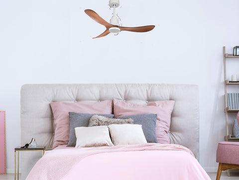 Ventilador de techo Reversible Termostato Vendible Pais Wifi Motor DC Techos Inclinados Mando a Distancia Hypersilence Memoria 2