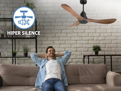 Ventilador de techo Reversible Termostato Wifi Motor DC Techos Inclinados Mando a Distancia Hypersilence Memoria 5