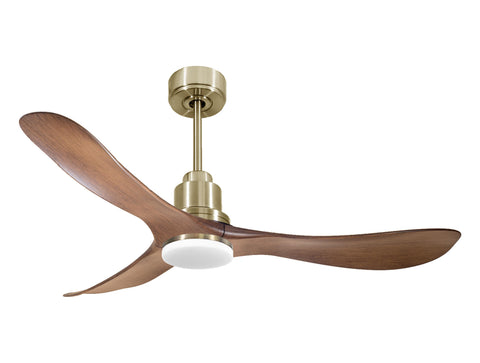 Ventilador de techo Reversible Termostato Dimable Wifi Motor DC Techos Inclinados Mando a Distancia Luz tres tonos Hypersilence Memoria 1