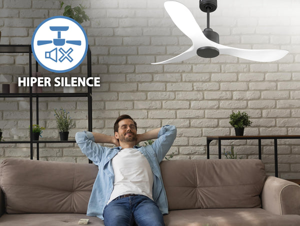 Ventilador de techo Reversible Termostato Wifi Motor DC Techos Inclinados Mando a Distancia Hypersilence Memoria 2