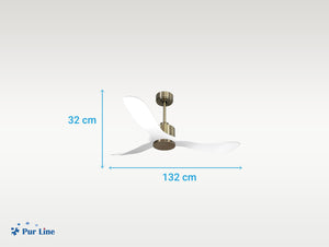 Ventilador de techo Reversible Termostato Wifi Motor DC Techos Inclinados Mando a Distancia Hypersilence Memoria 6