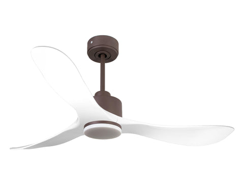 Ventilador de techo Reversible Termostato Dimable Wifi Motor DC Techos Inclinados Mando a Distancia Luz tres tonos Hypersilence Memoria 1
