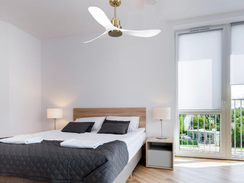 Ventilador de techo Reversible Termostato Wifi Motor DC Techos Inclinados Mando a Distancia Hypersilence Memoria 2