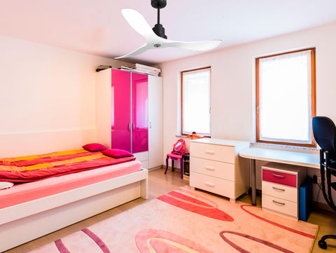 Ventilador de techo Reversible Termostato Dimable Wifi Motor DC Techos Inclinados Mando a Distancia Luz tres tonos Hypersilence Memoria 4