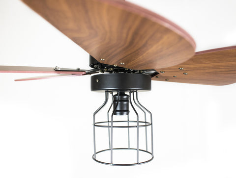 Ventilador de techo DC marrÃ³n con aspas de 91cm y luz para 15m2