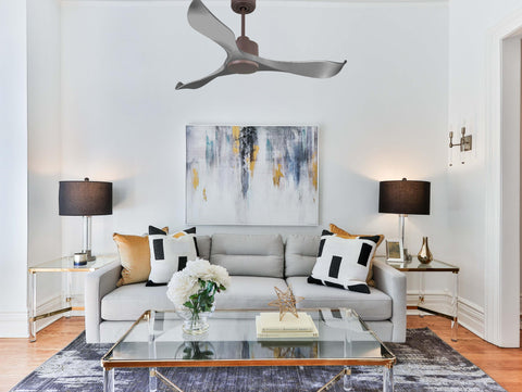 Ventilador de techo Reversible Termostato Wifi Motor DC Techos Inclinados Mando a Distancia Memoria 6