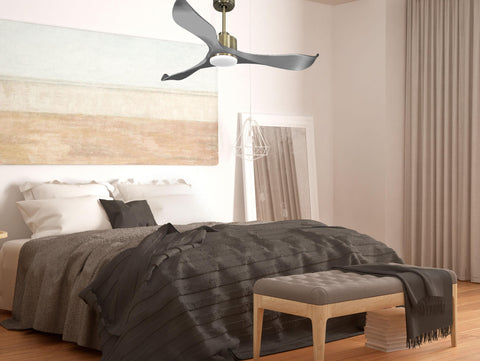 Ventilador de techo Reversible Termostato Dimable Wifi Motor DC Techos Inclinados Mando a Distancia Luz tres tonos Memoria 7