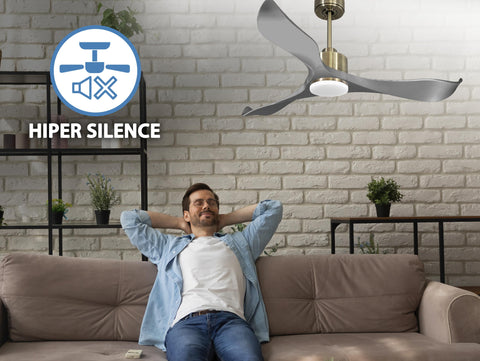 Ventilador de techo Reversible Termostato Dimable Wifi Motor DC Techos Inclinados Mando a Distancia Luz tres tonos Memoria 6