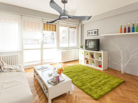 Ventilador de techo Reversible Termostato Dimable Wifi Motor DC Techos Inclinados Mando a Distancia Luz tres tonos Memoria 7