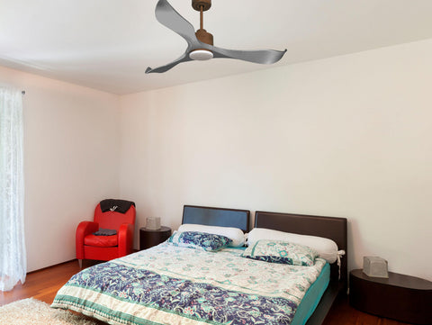 Ventilador de techo Reversible Termostato Dimable Wifi Motor DC Techos Inclinados Mando a Distancia Luz tres tonos Memoria 7