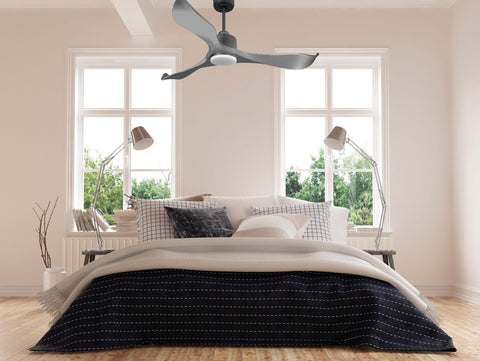 Ventilador de techo Reversible Termostato Dimable Wifi Motor DC Techos Inclinados Mando a Distancia Luz tres tonos Memoria 7