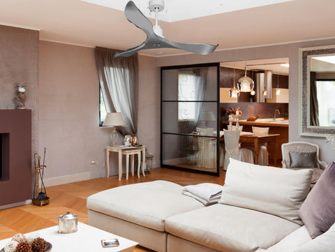 Ventilador de techo Reversible Termostato Dimable Wifi Motor DC Techos Inclinados Mando a Distancia Luz tres tonos Memoria 2