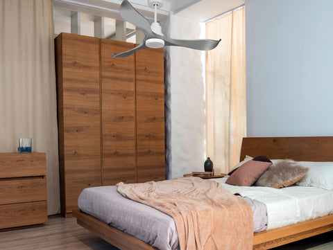 Ventilador de techo Reversible Termostato Dimable Wifi Motor DC Techos Inclinados Mando a Distancia Luz tres tonos Memoria 4