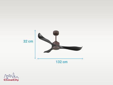 Ventilador de techo Reversible Termostato Wifi Motor DC Techos Inclinados Mando a Distancia Adaptador 2/3 Aspas Hypersilence Memoria 4