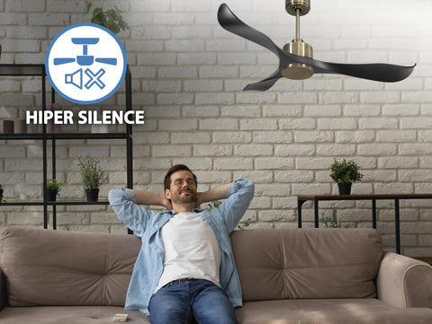 Ventilador de techo Reversible Termostato Wifi Motor DC Techos Inclinados Mando a Distancia Adaptador 2/3 Aspas Hypersilence Memoria 4
