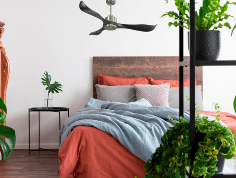 Ventilador de techo Reversible Termostato Wifi Motor DC Techos Inclinados Mando a Distancia Adaptador 2/3 Aspas Hypersilence Memoria 6