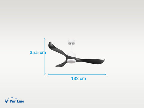 Ventilador de techo Reversible Termostato Dimable Wifi Motor DC Techos Inclinados Mando a Distancia Luz tres tonos Adaptador 2/3 Aspas Hypersilence Memoria 4