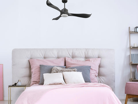 Ventilador de techo Reversible Termostato Dimable Wifi Motor DC Techos Inclinados Mando a Distancia Luz tres tonos Adaptador 2/3 Aspas Hypersilence Memoria 4