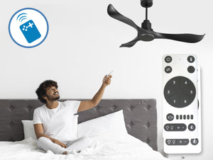 Ventilador de techo Reversible Termostato Wifi Motor DC Techos Inclinados Mando a Distancia Adaptador 2/3 Aspas Hypersilence Memoria 3