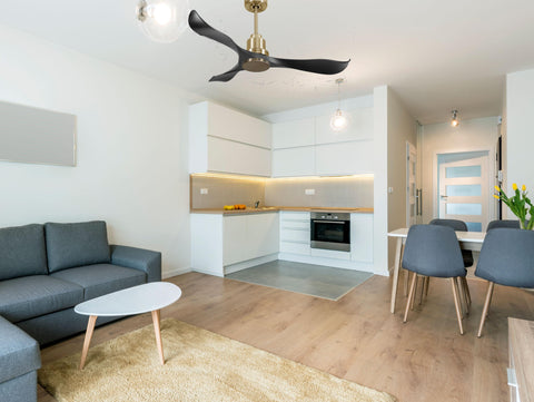 Ventilador de techo Reversible Termostato Wifi Motor DC Techos Inclinados Mando a Distancia Adaptador 2/3 Aspas Hypersilence Memoria 3