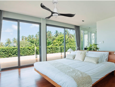 Ventilador de techo Reversible Termostato Wifi Motor DC Techos Inclinados Mando a Distancia Adaptador 2/3 Aspas Hypersilence Memoria 3