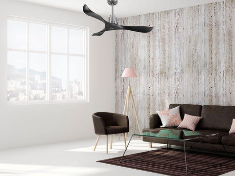 Ventilador de techo Reversible Termostato Dimable Wifi Motor DC Techos Inclinados Mando a Distancia Luz tres tonos Adaptador 2/3 Aspas Hypersilence Memoria 2