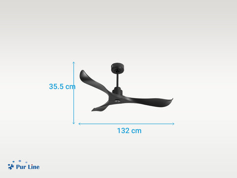 Ventilador de techo Reversible Termostato Dimable Wifi Motor DC Techos Inclinados Mando a Distancia Luz tres tonos Adaptador 2/3 Aspas Hypersilence Memoria 3