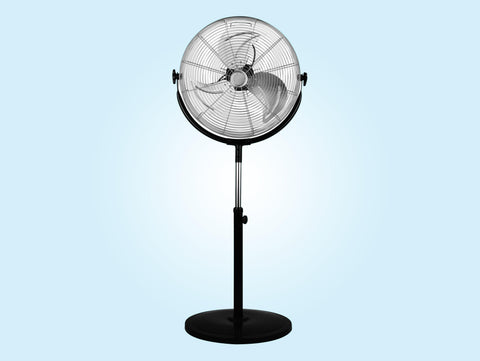 Ventilador industrial de pie en aluminio 120W con altura regulable