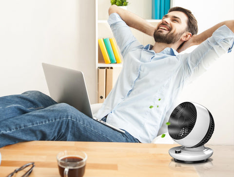 Ventilador de sobremesa con oscilación vertical