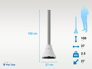 Ventilador de torre 100 W ultra silencioso con 8 velocidades