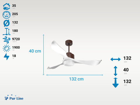 Ventilador de Techo Ultra silencioso de bajo consumo DC VirginD132C02LED66938
