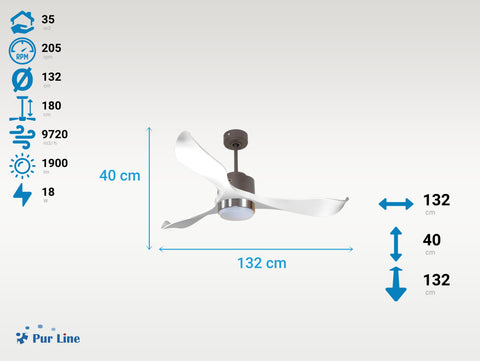 Ventilador de Techo Ultra silencioso de bajo consumo DC VirginD132C02LED67849