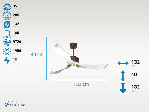 Ventilador de Techo Ultra silencioso de bajo consumo DC VirginD132C02LED69986