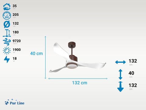 Ventilador de Techo Ultra silencioso de bajo consumo DC VirginD132C02LED69987