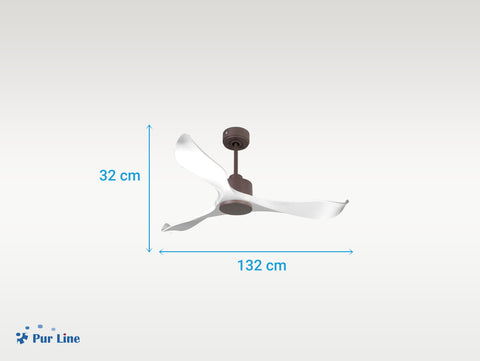 Ventilador de techo Reversible Termostato Wifi Motor DC Techos Inclinados Mando a Distancia Adaptador 2/3 Aspas Hypersilence Memoria 4