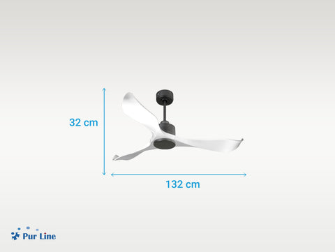 Ventilador de techo Reversible Termostato Wifi Motor DC Techos Inclinados Mando a Distancia Adaptador 2/3 Aspas Hypersilence Memoria 3