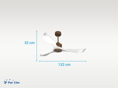 Ventilador de techo Reversible Termostato Wifi Motor DC Techos Inclinados Mando a Distancia Adaptador 2/3 Aspas Hypersilence Memoria 2