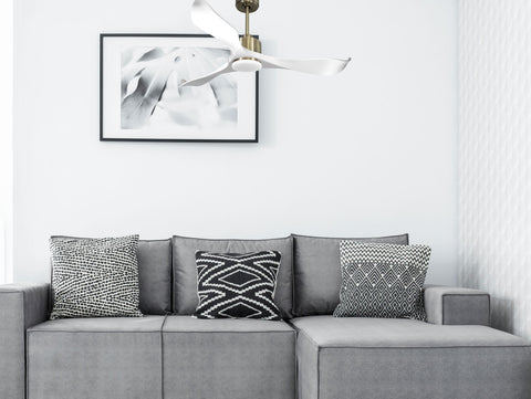 Ventilador de techo Reversible Termostato Dimable Wifi Motor DC Techos Inclinados Mando a Distancia Luz tres tonos Adaptador 2/3 Aspas Hypersilence Memoria 7