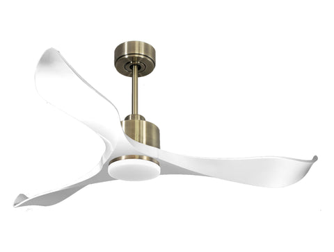 Ventilador de techo Reversible Termostato Dimable Wifi Motor DC Techos Inclinados Mando a Distancia Luz tres tonos Adaptador 2/3 Aspas Hypersilence Memoria 1