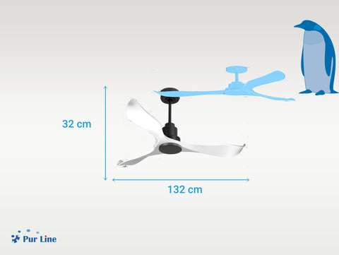 Ventilador de techo Reversible Termostato Wifi Motor DC Techos Inclinados Mando a Distancia Adaptador 2/3 Aspas Hypersilence Memoria 3
