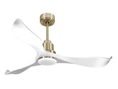 Ventilador de techo Reversible Termostato Dimable Wifi Motor DC Techos Inclinados Mando a Distancia Luz tres tonos Adaptador 2/3 Aspas Hypersilence Memoria 1