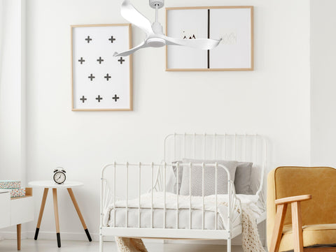 Ventilador de techo Reversible Termostato Dimable Wifi Motor DC Techos Inclinados Mando a Distancia Luz tres tonos Adaptador 2/3 Aspas Hypersilence Memoria 3