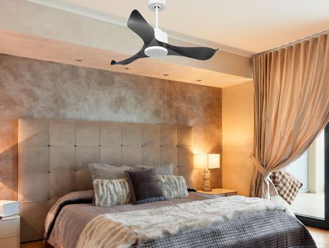 Ventilador de techo Reversible Termostato Wifi Motor DC Techos Inclinados Mando a Distancia Adaptador 2/3 Aspas Hypersilence Memoria 7