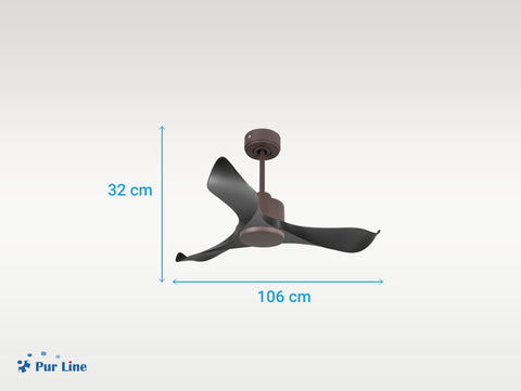 Ventilador de techo Reversible Termostato Wifi Motor DC Techos Inclinados Mando a Distancia Adaptador 2/3 Aspas Hypersilence Memoria 4