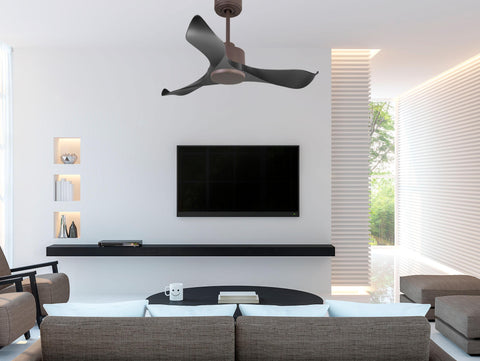 Ventilador de techo Reversible Termostato Wifi Motor DC Techos Inclinados Mando a Distancia Adaptador 2/3 Aspas Hypersilence Memoria 7