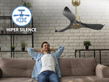 Ventilador de techo Reversible Termostato Wifi Motor DC Techos Inclinados Mando a Distancia Adaptador 2/3 Aspas Hypersilence Memoria