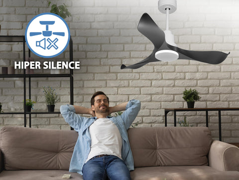 Ventilador de techo Reversible Termostato Wifi Motor DC Techos Inclinados Mando a Distancia Adaptador 2/3 Aspas Hypersilence Memoria 4