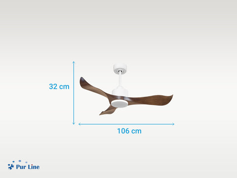 Ventilador de techo Reversible Termostato Wifi Motor DC Techos Inclinados Mando a Distancia Adaptador 2/3 Aspas Hypersilence Memoria 4