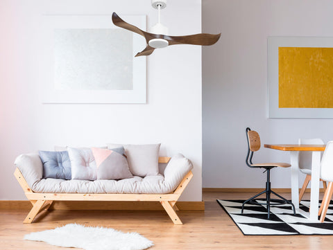 Ventilador de techo Reversible Termostato Wifi Motor DC Techos Inclinados Mando a Distancia Adaptador 2/3 Aspas Hypersilence Memoria 5